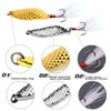 Sougayilang Spoons Hard Fishing Lures Treble Hooks Salmon Bass Metal Fishing Lure BaitsSILVER 5pcs