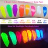 Go Ho UV Blacklight Neon Hot Pink Face Body Paint,Water Based Bright Color Neon Fluorescent Body Paint with Cushion Applicator,Glow In The Dark Under UV Lighting Party Halloween Makeup Washable