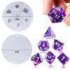 Juome Dice Resin Molds Silicone, DND Dice Silicone Molds for Epoxy Resin Casting with 7 Standard Stereoscopic Dice Cavities, Resin Mold for DIY Dices Making, Table Board Game Dice Lovers Gift