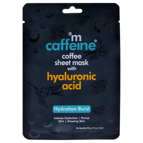 mCaffeine Coffee Sheet Mask with Hyaluronic Acid for Unisex - 0.7 oz Mask