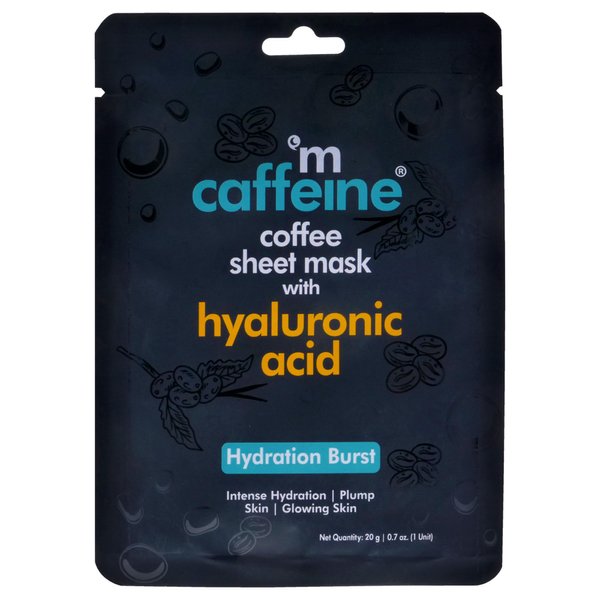mCaffeine Coffee Sheet Mask with Hyaluronic Acid for Unisex - 0.7 oz Mask