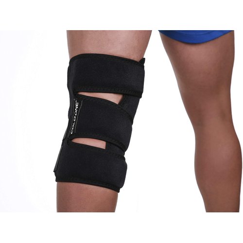 Knee Ice Pack Wrap Soft Brace + Compression for Post Knee Surgery, Knee Injuries, Fast Pain Relief, 360° Coverage, O° C 15-20 Minutes Knee Icing is Safe and Effective. Universal Size, USA