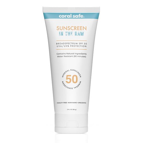 Reef Safe Sunscreen Travel Lotion SPF 50 - Mexico & Hawaii 104 Reef Act Compliant, Biodegradable, Zinc, Vitamin E, Oxybenzone & Octinoxate Free, Water Resistant, Natural Ingredients, by Coral Safe