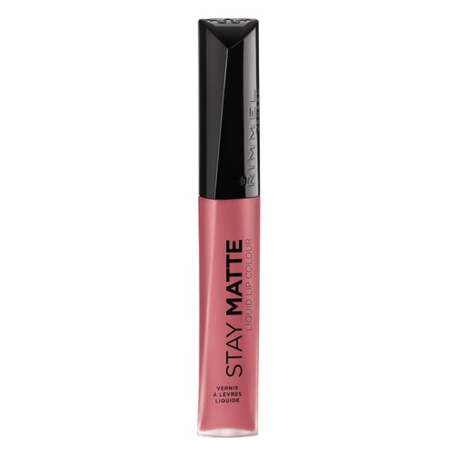 Rimmel London Stay Matte Liquid Lip Color with Full Coverage Kiss-Proof Waterproof Matte Lipstick Formula that Lasts 12 Hours - 200 Pink Blink, .21oz