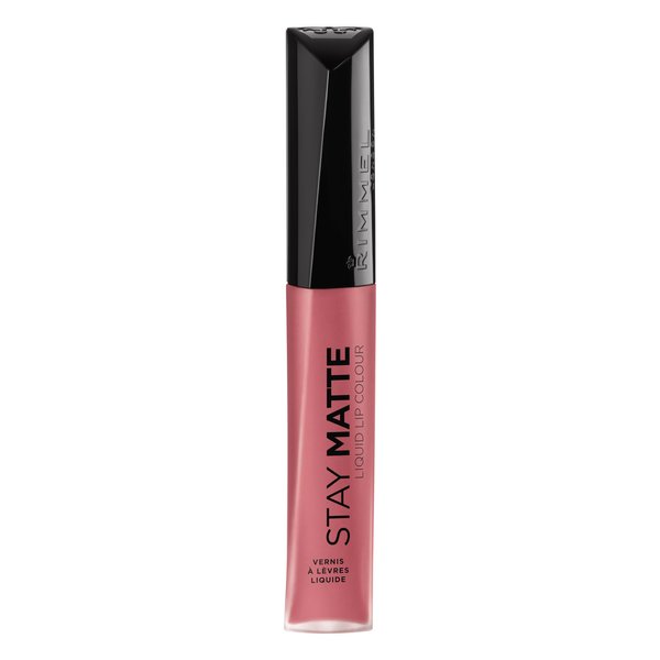 Rimmel London Stay Matte Liquid Lip Color with Full Coverage Kiss-Proof Waterproof Matte Lipstick Formula that Lasts 12 Hours - 200 Pink Blink, .21oz