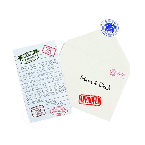 Fun Express Passport Stamp Sticker Sheets - VBS Vacation Bible School Supplies/Decor - (480 Stickers)