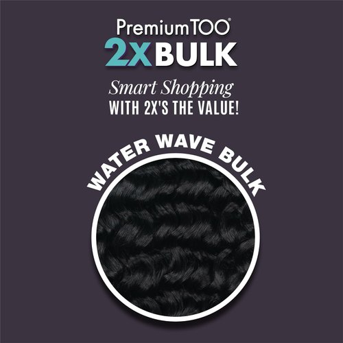 Sensationnel PremToo bulk hair braiding – 2x water wave bulk human hair blend with for boho, knotless box or loose wave hair styles- HB Prem too 2x water wave bulk 1 pack (18 inch, 1B OFFBLACK)