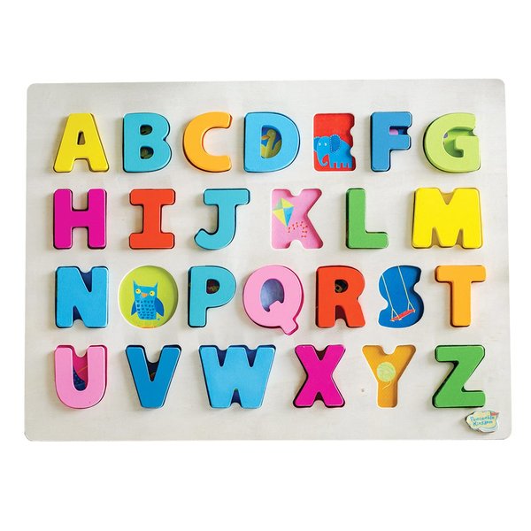 Peaceable Kingdom Wood Alphabet Puzzle – 26-Piece Puzzle for Toddlers Ages 2 & up – Great for Classrooms or Home Use