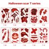 Fake Blood Kit Halloween Makeup Kit Tattoo Stickers Waterproof Scar Wound Tattoos (Fake Blood Tattoo Kit 12 pcs)