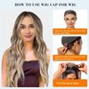 lucicass Wig Cap Wig Grip Cap for Keeping Wigs in Place Non Slip Wig Cap with Velvet Wig Grip Band Make Your Wig Be Glueless Wig Caps for Women(Nude)