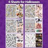 TailaiMei 18 Sheets Holiday Nail Stickers, Halloween Christmas Thanksgiving Day Seasonal Nail Art Decals for Fall and Winter DIY Nail Decorations