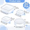 20 Pcs Clear Board Game Tokens Storage Containers Trays Clear Plastic Beads Storage Containers Box Assorted Sizes Storage Boxes Game Components with Lids Game Pieces, Dice, Tokens, Beads
