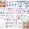 18 Sheets Glitter Temporary Tattoos for Women, Rosymormor Fairy Butterfly Flower Fake Tattoos for Party Favors, Face Glitter Stickers Makeup Rave Accessories Festival Essentials Halloween Christmas