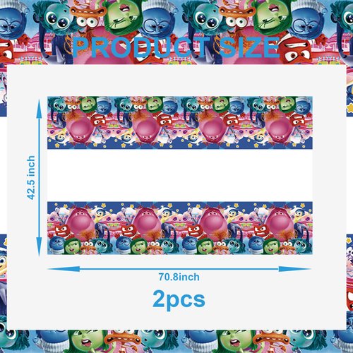 We1Fit 2pack Inside-Out Tablecloth Disposable Tablecover Birthday Party Supplies and Decorations for Kids Theme Birthday Party Decorations Rectangle Tables 70"X42",2 Pack