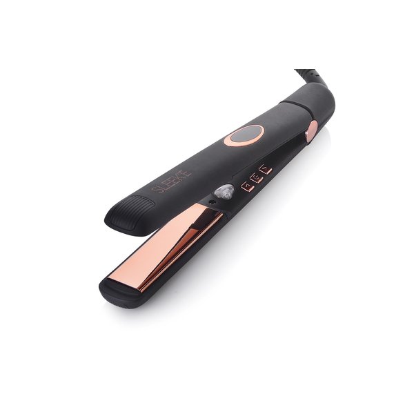 Sleek'e Professional Titanium Hair Straightener/Flat Iron for All Hair Types - 1-Inch Floating Plates with Negative Ion Booster for Shinier Hair (Black)