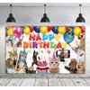 6 X 3.6ft Cat Happy Birthday Backdrop Cat Birthday Sign Banner Kitties Birthday Party Supplies Decoration Pet Cat Paw Theme Birthday Backdrop Children Kids Cat Themed Birthday Party Supplies