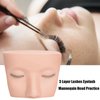 HURRISE Makeup Mannequin Head with 3 Layer Lashes,Soft Silicone Training Mannequin Face Practice Make Up Eyelash Extensions, and Wide Use Lash Extension Practice (White Skin)