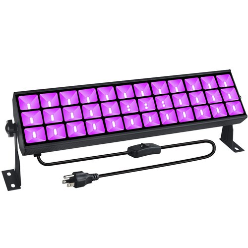 100W LED Black Light Bar, Blacklight Flood Light with Switch+Plug+5ft Cord, Black Lights for Glow Neon Party, Fluorescent Poster Reaction, Halloween, Holiday, Stage Light, Classroom Game Room