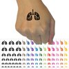 Lungs Anatomy Organ Body Part Temporary Tattoo Water Resistant Fake Body Art Set Collection - Light Blue (One Sheet)