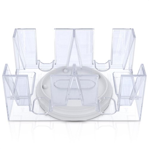 Canasta Card Holder for Playing Cards - 6 Deck Playing Card Tray Plastic Playing Card Holder Tray Playing Card Deck Holder Revolving Card Holders for Playing Cards - Valentines Gift Card Game Holder
