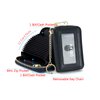 imeetu RFID Credit Card Holder, Small Leather Zipper Card Case Wallet with Removable Keychain ID Window (Black)