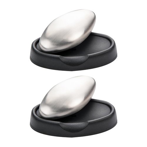 2 Sets Stainless Steel Soap Bar Magic Soap Odor Remover Kitchen Metal Soap Eliminating Smell Soap for Onion Fish Garlic