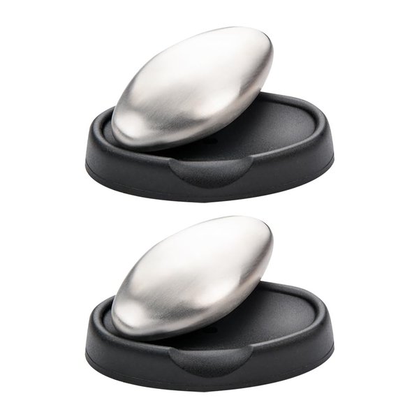 2 Sets Stainless Steel Soap Bar Magic Soap Odor Remover Kitchen Metal Soap Eliminating Smell Soap for Onion Fish Garlic