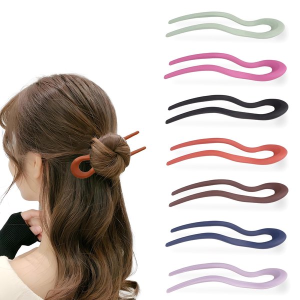 French Hair Pin - Matte U-Shaped Hair Clips for Thick Hair, Stylish French Twist Pins in Multiple Colors, Durable Hair Accessories for Women, Chignon Styling Tool