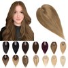 SEGO Human Hair Toppers for Women With Thinning Hair 7 * 13CM Silk Base 100% Real Human Hair Clip in Top Wiglet Hair Pieces -10 Inch No Bangs Light Brown