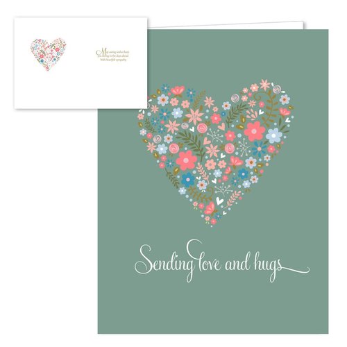 Heartfelt Sympathy Card Pack / 25 Condolences Greeting Cards / 5 Warm Comfort Designs / 4 5/8" x 6 1/4" Peace Note Cards/Made In The USA