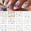 MAIOUSU STORE 12 Sheets Flower Water Transfer Nail Decals Fresh Nail Stickers with Assorted Patterns Blossom Flower Orchid Butterfly Dragonfly DIY Nail Art Watermark Nail Designs Manicure Stickers(12)