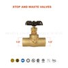 Midline Valve 632D234 Stop Valve with Drain, Lead-Free 1/2 in. Sweat Connections, Brass