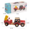WoodenEdu Wooden Tractor Toys for Toddlers 1-3, Baby Vehicle Toys Hand Push Car Toys for 1 2 3 Year Old Boys Girls (Red)