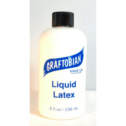 Graftobian Liquid Latex SFX Makeup - Professional Skin Safe Adhesive for Special Effects and Body FX, For Theatrical Stage, Cosplay, and Halloween Makeup, 8 ounces