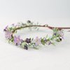 KorViSHOW Handmade Purple Flower Crown Floral Headband for Bridal Weeding Elf Wreath Women Girls Headdress Fairy Green Leaf Headpiece Cosplay Photo Prop