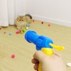 APIIEAIX Plush Ball Shooting Gun,Mini Foam Balls Blasters,Pet Hairball Launch Toys,Interactive Cat Toy,Mini Gun Fun Toys for Indoor Peppy Pet ((Plush Gun+20*Plush Ball))