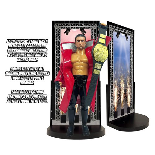 Set of 12 Display Stands for Wrestling Action Figures