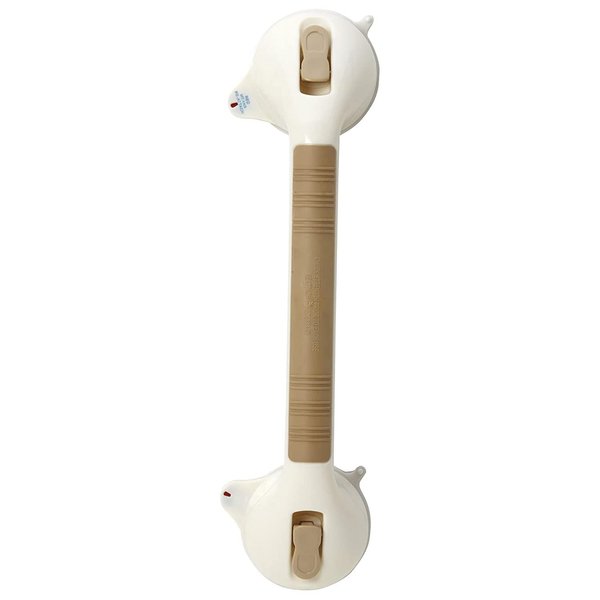 DMI Suction Cub Grab Bars for Bathroom, Shower Grab Bar, Shower Handles for Elderly, Grab Bars for Bathtubs and Showers, Suction Grab Bar for Shower, Tub Grab Bar, 16 Inch, Sand
