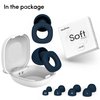 Audree Soft Ear Plugs for Noise Reduction, Reusable Flexible Earplugs for Sleep, Travelling, Focus, Study & Noise Sensitivity, 28dB Noise Cancelling, 8 Silicone Ear Tips in XS/S/M/L, Blue