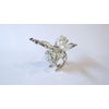 Generic Small mini silver and white pearl metal butterfly hair claw clip with crystals
