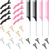 Patelai HAIR CLIP 27 Pieces, Includes Hair Parting Rings, Metal Combs, and Hair Clips in Pink and Black, Hair Styling Tools for Braiding, Curling, and Installation, 1 Count