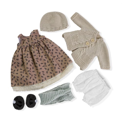 BlissfulPixie Handmade Waldorf Doll Clothes 12 inch Clothing Set with Pretty Box Girl Christmas Birthday Present-Kaida's Clothes Accessories