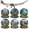 CHUNNIN 49PCS Dinosaur Birthday Party Supplies with Banner Dinosaur Themed Paper Plates Dinosaur Party Banner Dino World Paper Plates and Banner for Boys Kids Dino Theme Birthday Party Decorations