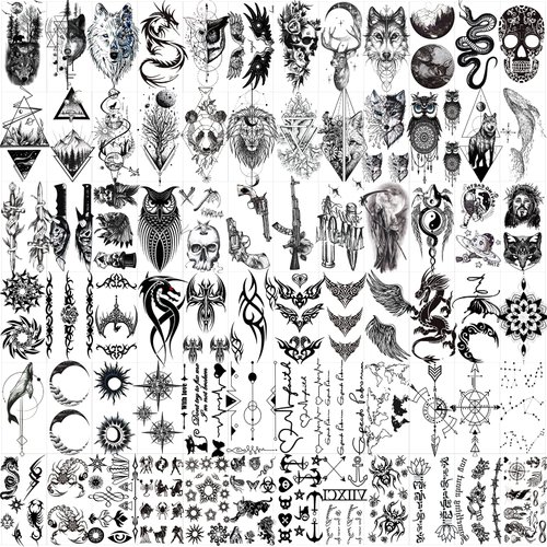 Hotoyannia 72 Sheets Halloween Tiny Temporary Tattoos Stickers, Fake Tattoos That Look Real And L...