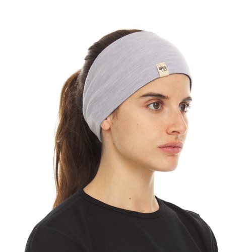 Merino Wool Reversible Headband Ash Gray/Navy Blue One Size