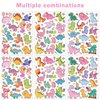 Three Rex Dinosaur Temporary Tattoos - 6 Sheets 180 Pcs Pink 3rd Birthday Decorations Cute Cartoon T-rex Tattoo Stickers for Girls 3 Year Old Dino Party Favors Decor Supplies