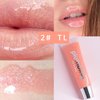 MAEPEOR Glitter Glossy Plumping Lipgloss 9 Colors Moisturizing Lip Plumper Shiny Jelly Lip Gloss Natural Liquid Lipstick for Women and Girls (Glitter Glossy, 02#Peachy Pink)