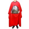 ULTNICE Salon Home Barbers Hairdressing Cape Gown with Viewing Window for Hair Cutting 62.9 * 57"(Red)