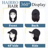 Hairro Hat Wig Hair Extension Baseball Hat with Hair Attached Short Bob Hairstyle Adjustable Synthetic Cap Hair Extensions For Women Chemo Wig 11" 170g #2A Natural Black