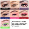 evpct 7Pcs Colored Winged Eyeliners Face Stamp Set, Black Brown Purple Blue Red Pink Green Stamps Eyeliner, Star Flowers Heart Moon Triangle Lightning Butterfly Colorful Eye Liners Stamp Makeup Kit 01